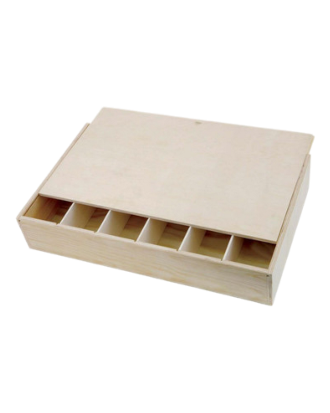 6 Bottle Wooden Gift Box Sliding Lid